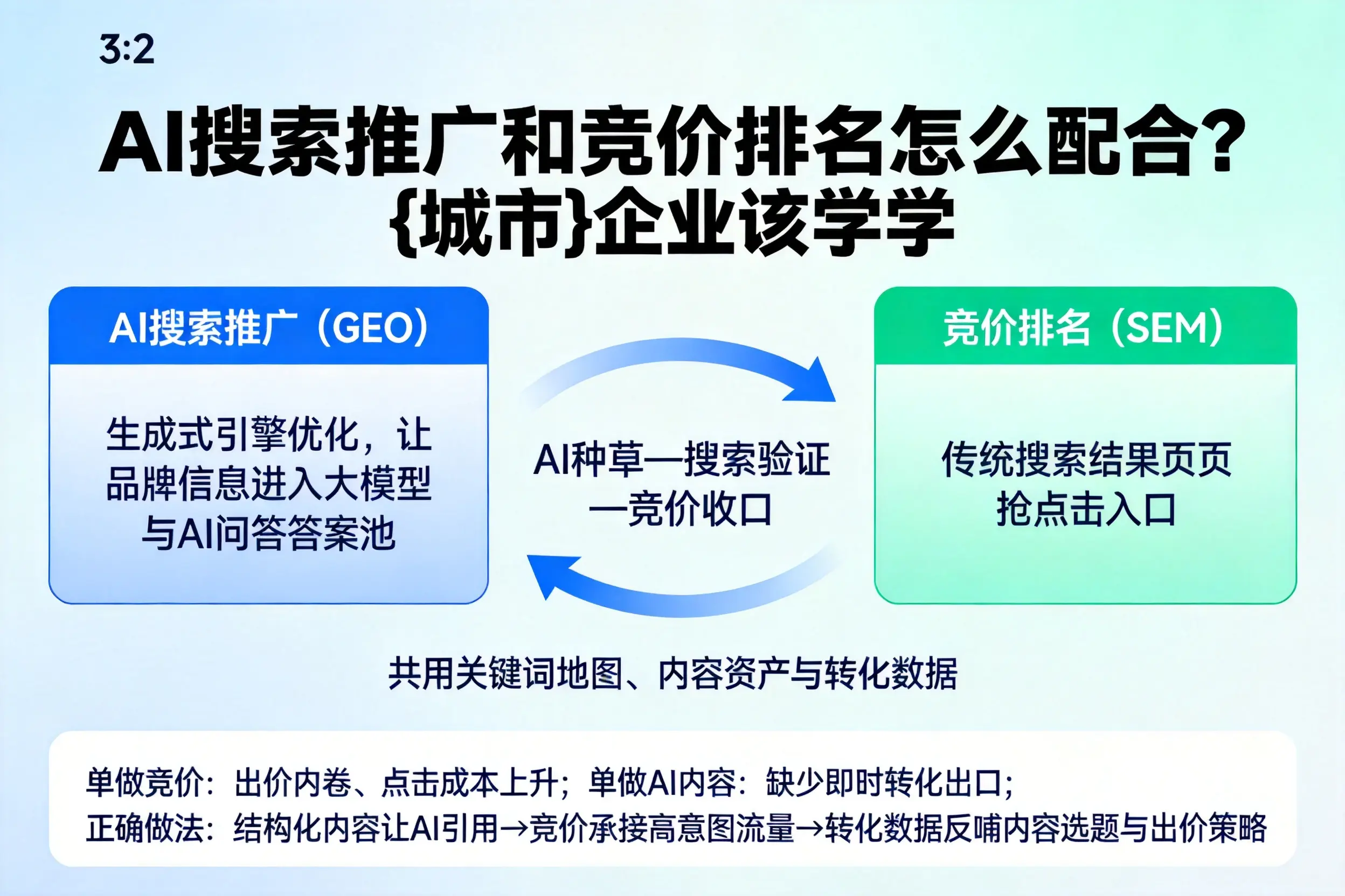 AI搜索推广和竞价排名怎么配合?石家庄企业该学学