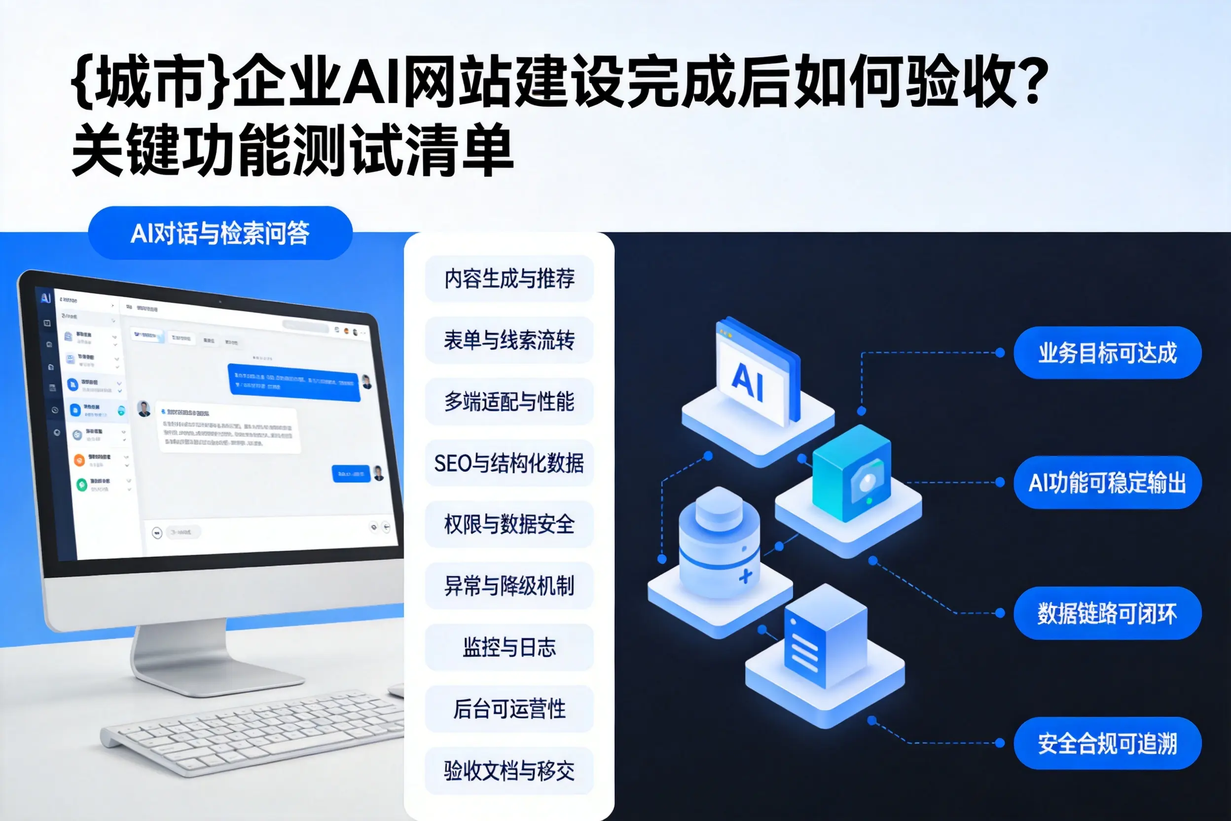 石家庄企业AI网站建设完成后如何验收?关键功能测试清单