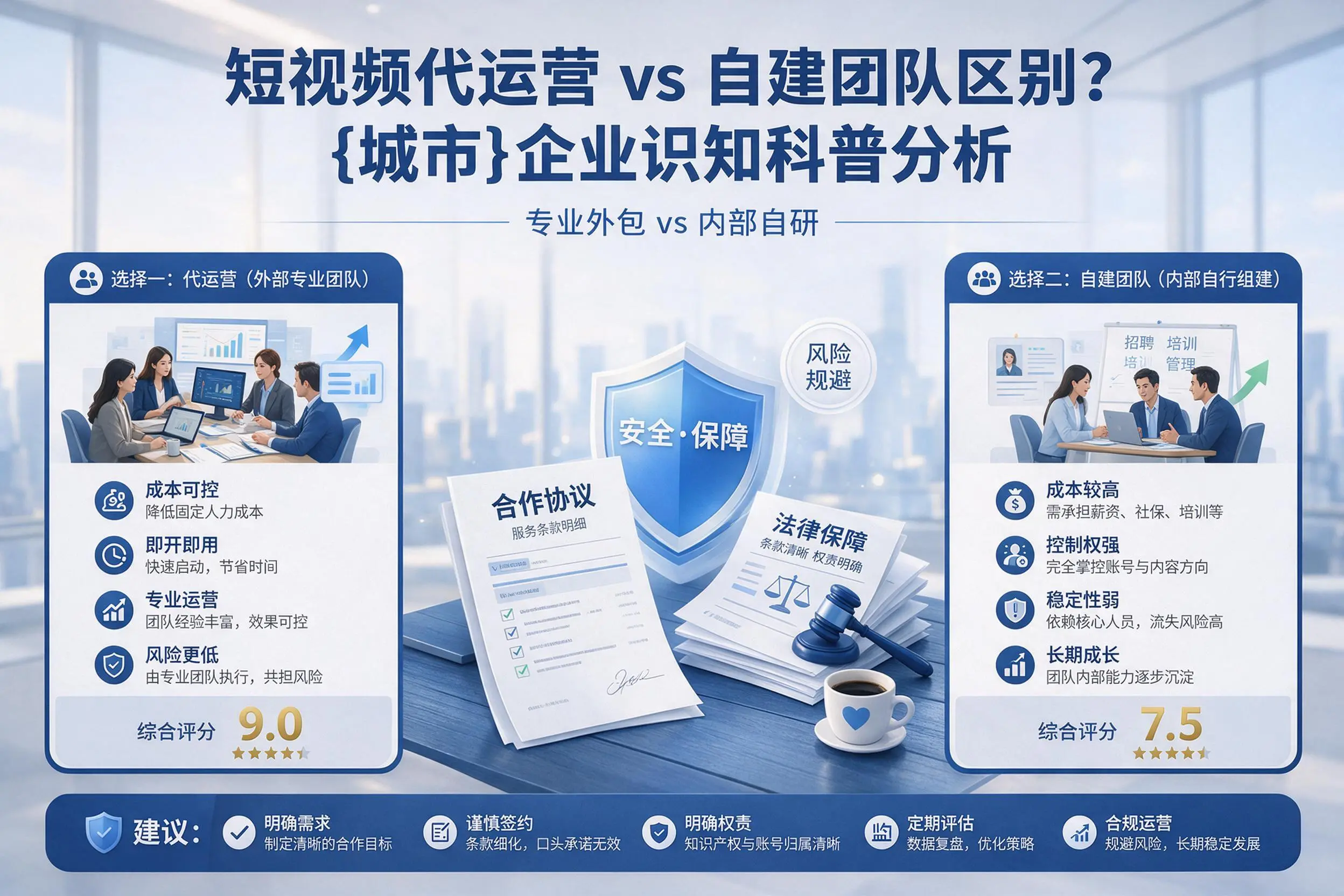 短视频代运营与自建团队区别？石家庄企业认知科普分析