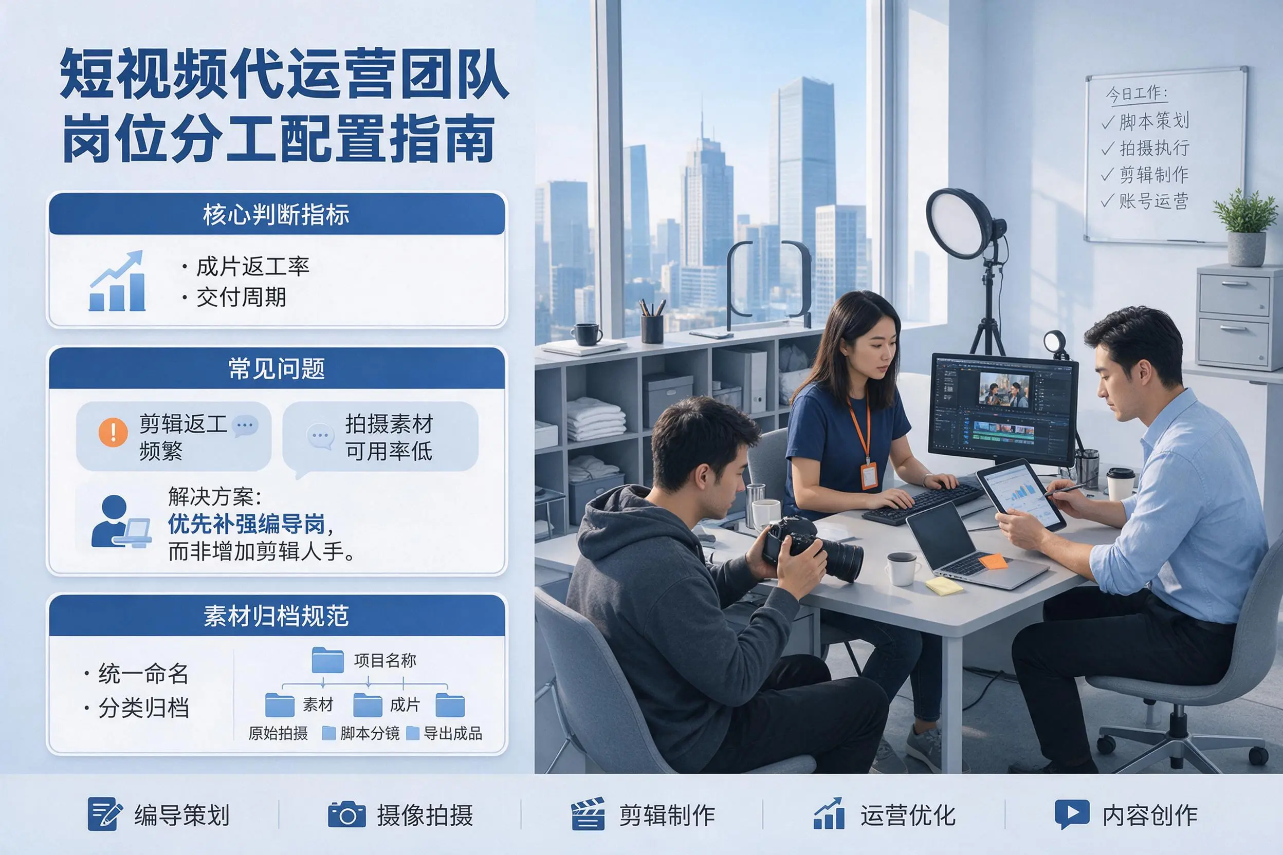 短视频代运营团队如何配置？石家庄企业岗位分工科普说明