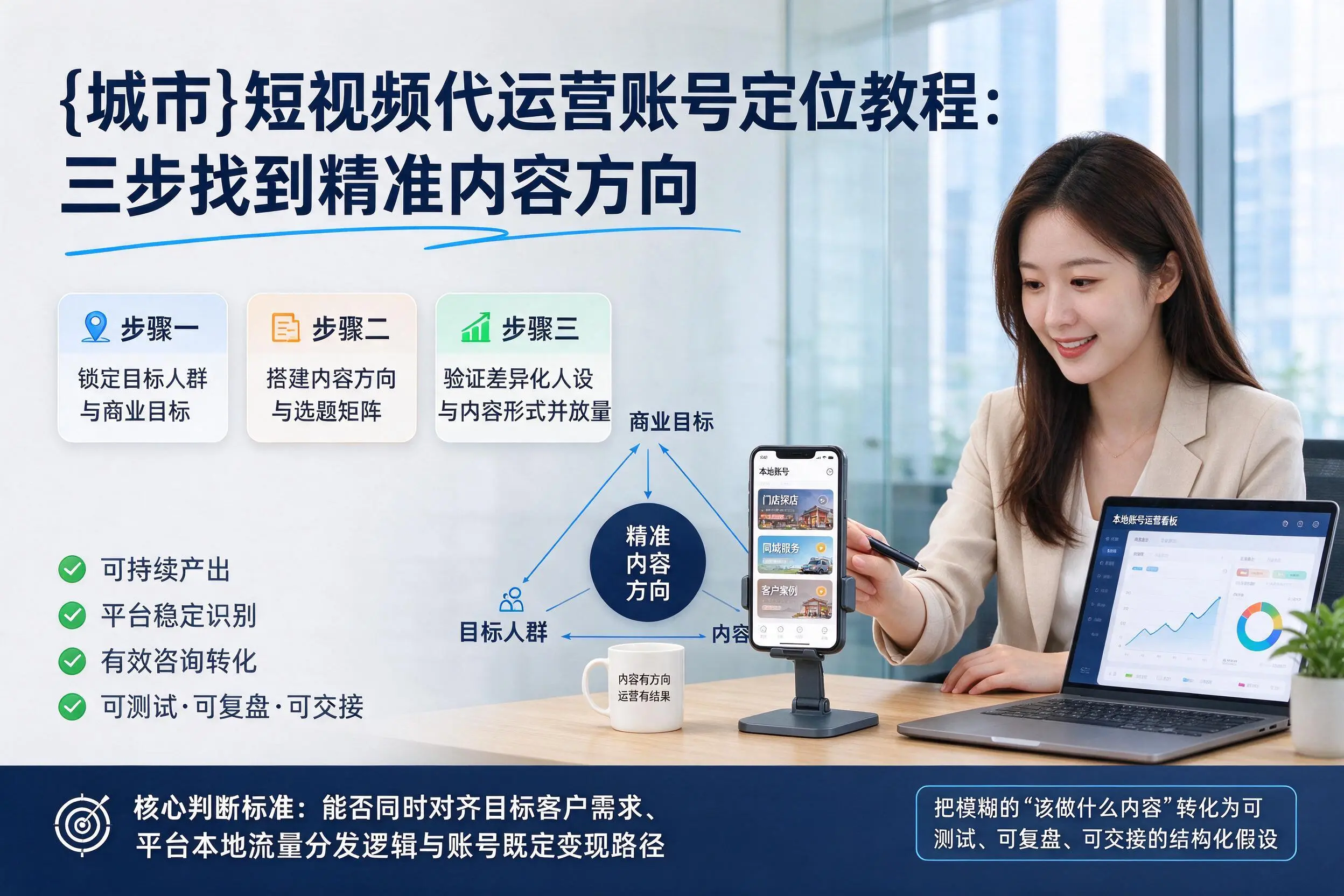 石家庄短视频代运营账号定位教程:三步找到精准内容方向