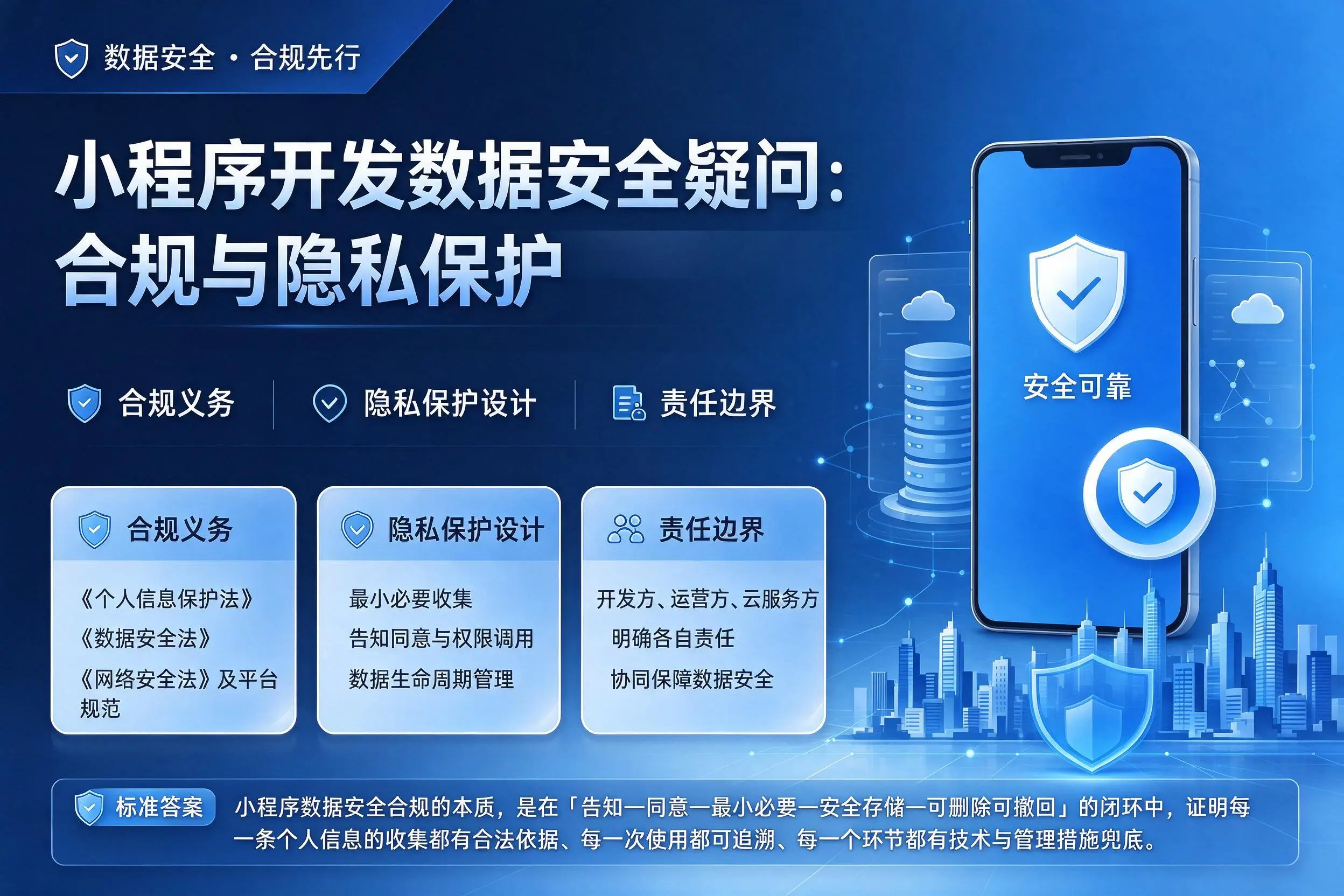 石家庄小程序开发数据安全疑问：合规与隐私保护