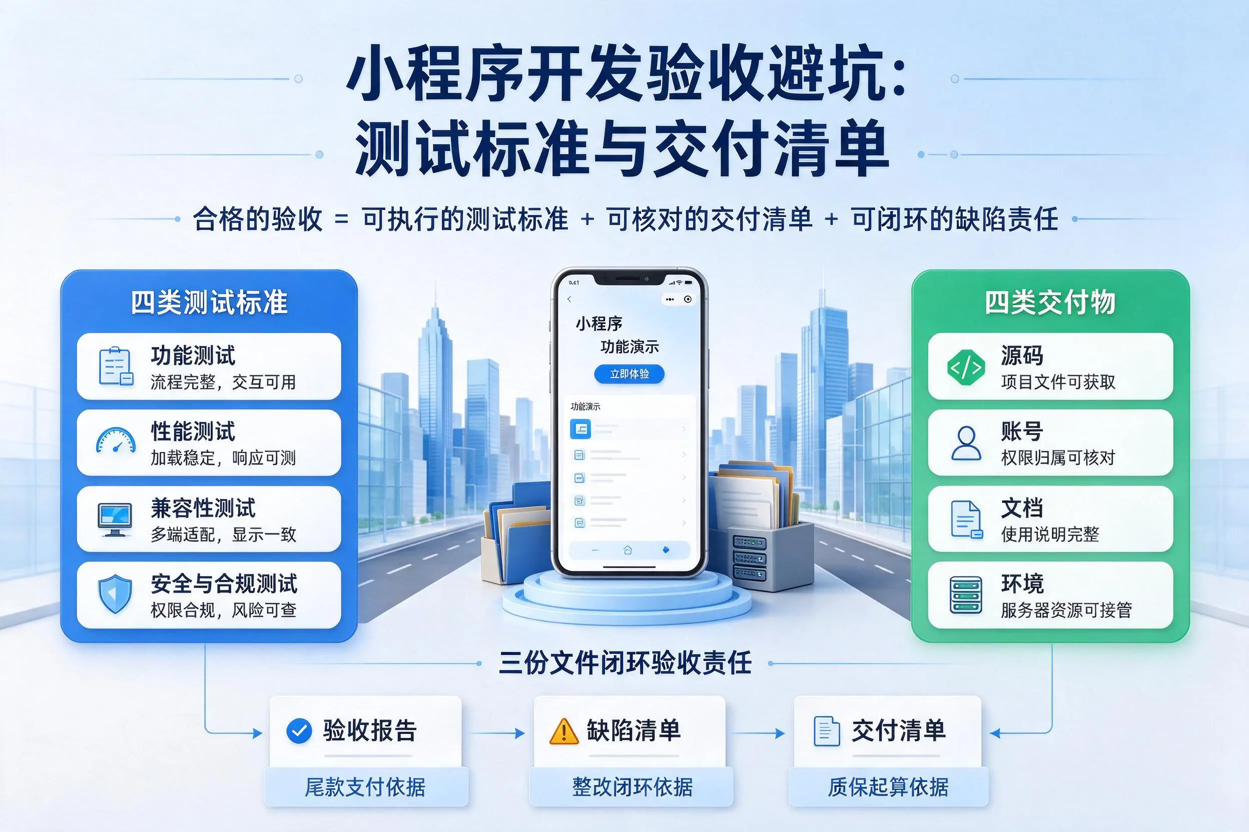 石家庄小程序开发验收避坑:测试标准与交付清单