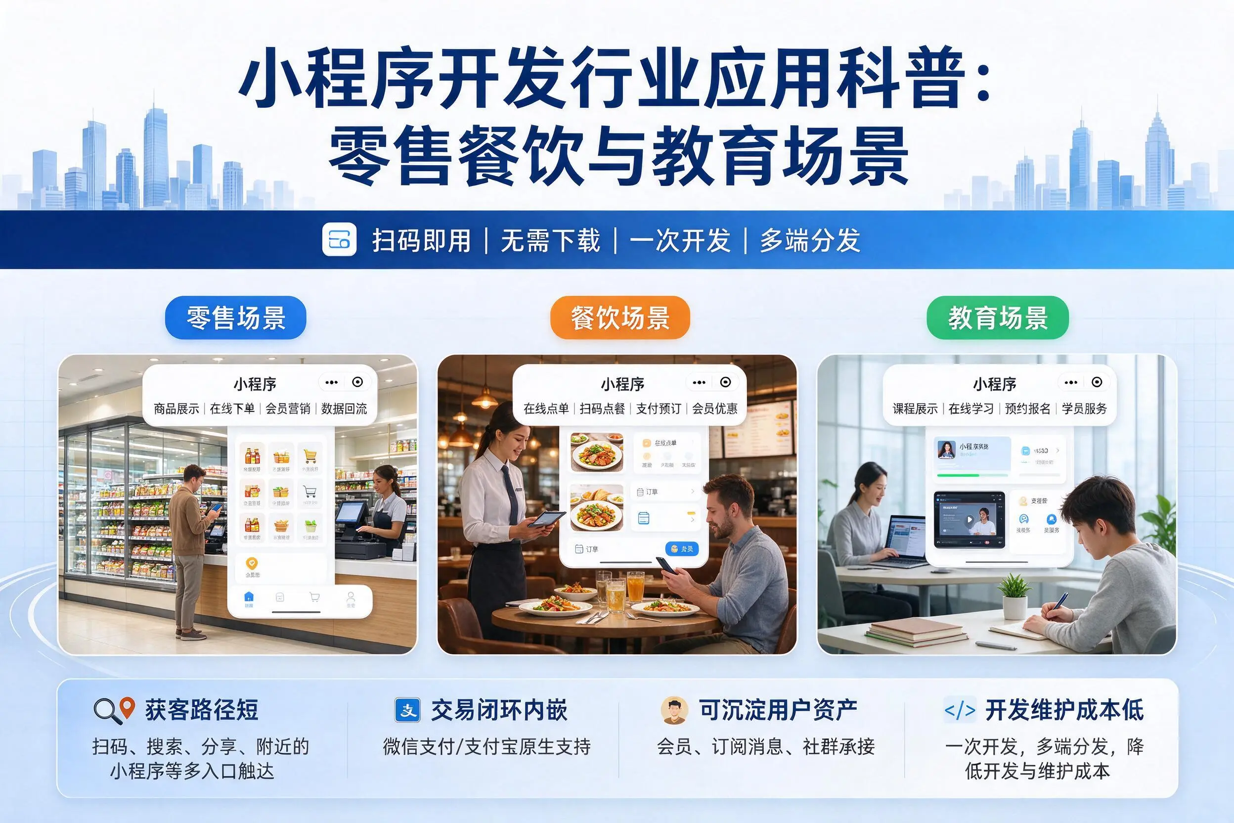 石家庄小程序开发行业应用科普:零售餐饮与教育场景