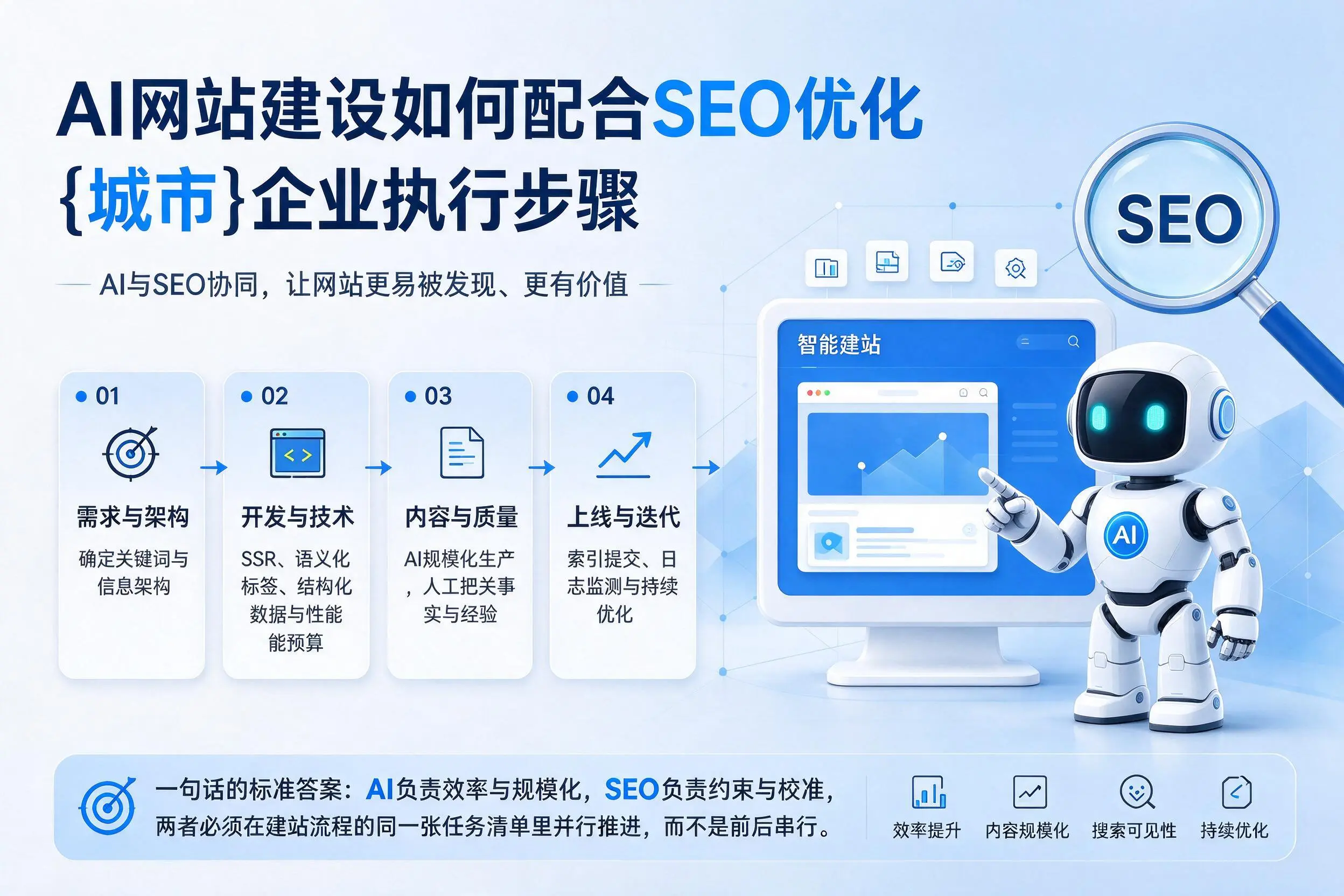 AI网站建设如何配合SEO优化,石家庄企业执行步骤