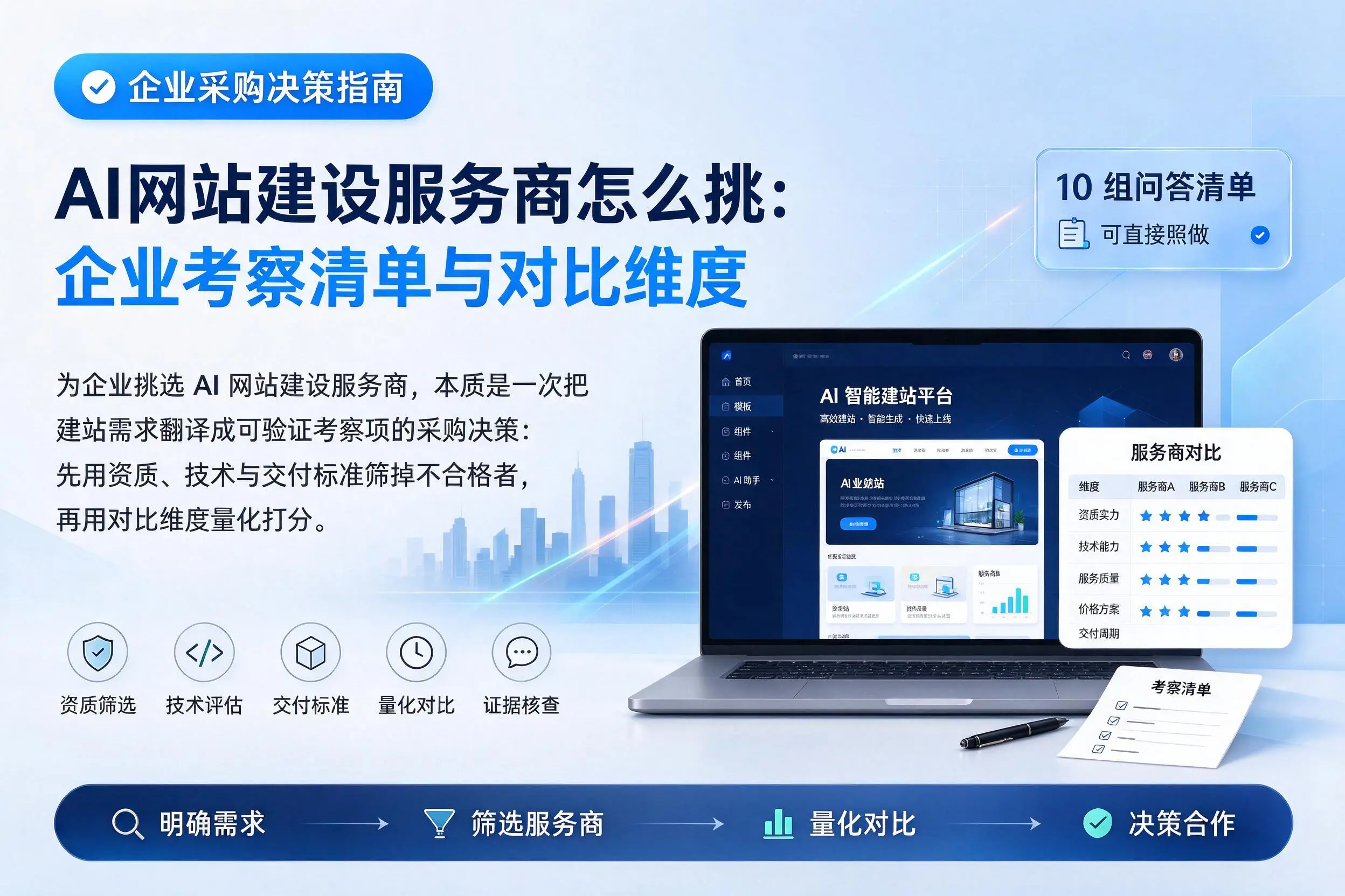 AI网站建设服务商怎么挑:石家庄企业考察清单与对比维度