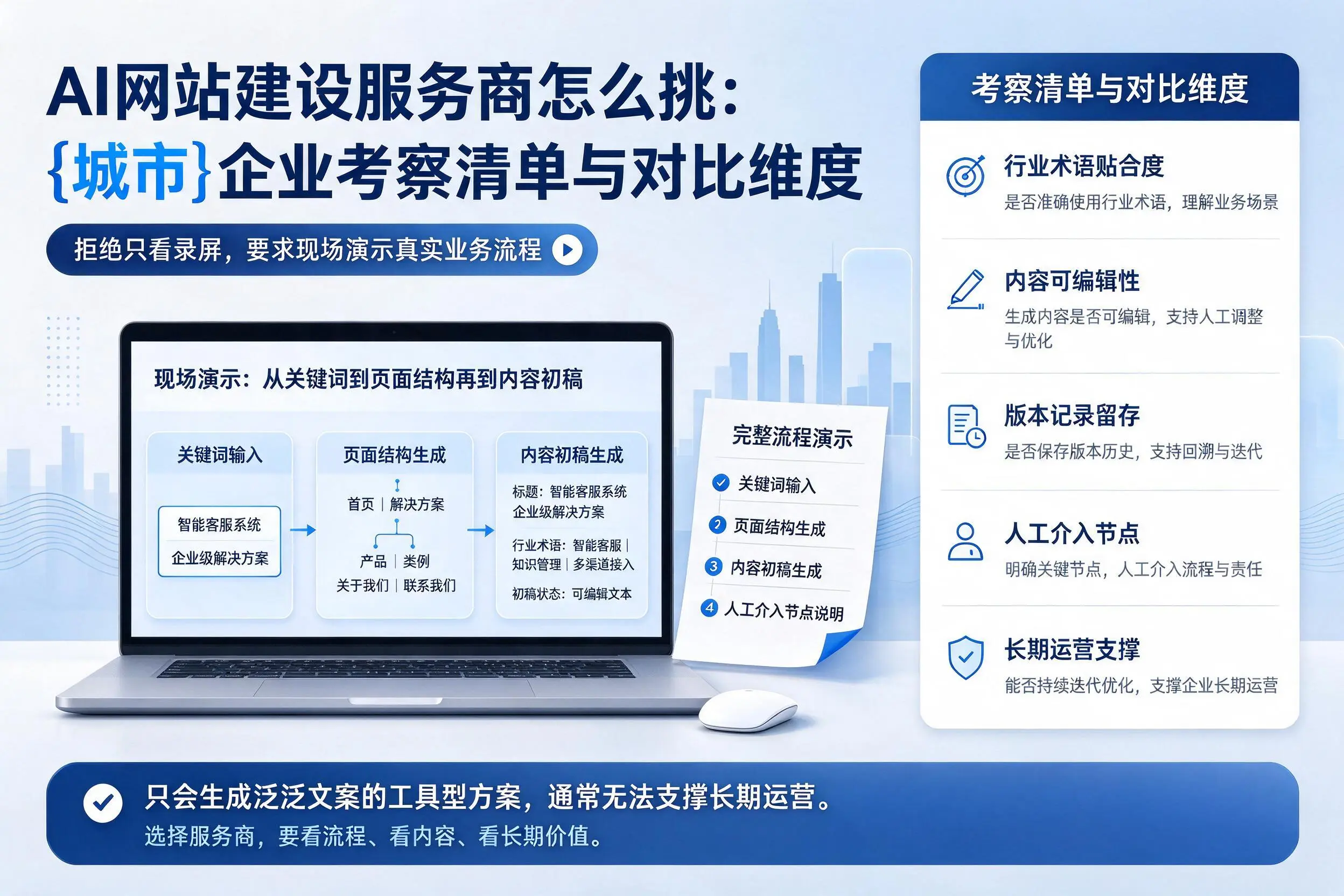 AI网站建设服务商怎么挑:石家庄企业考察清单与对比维度