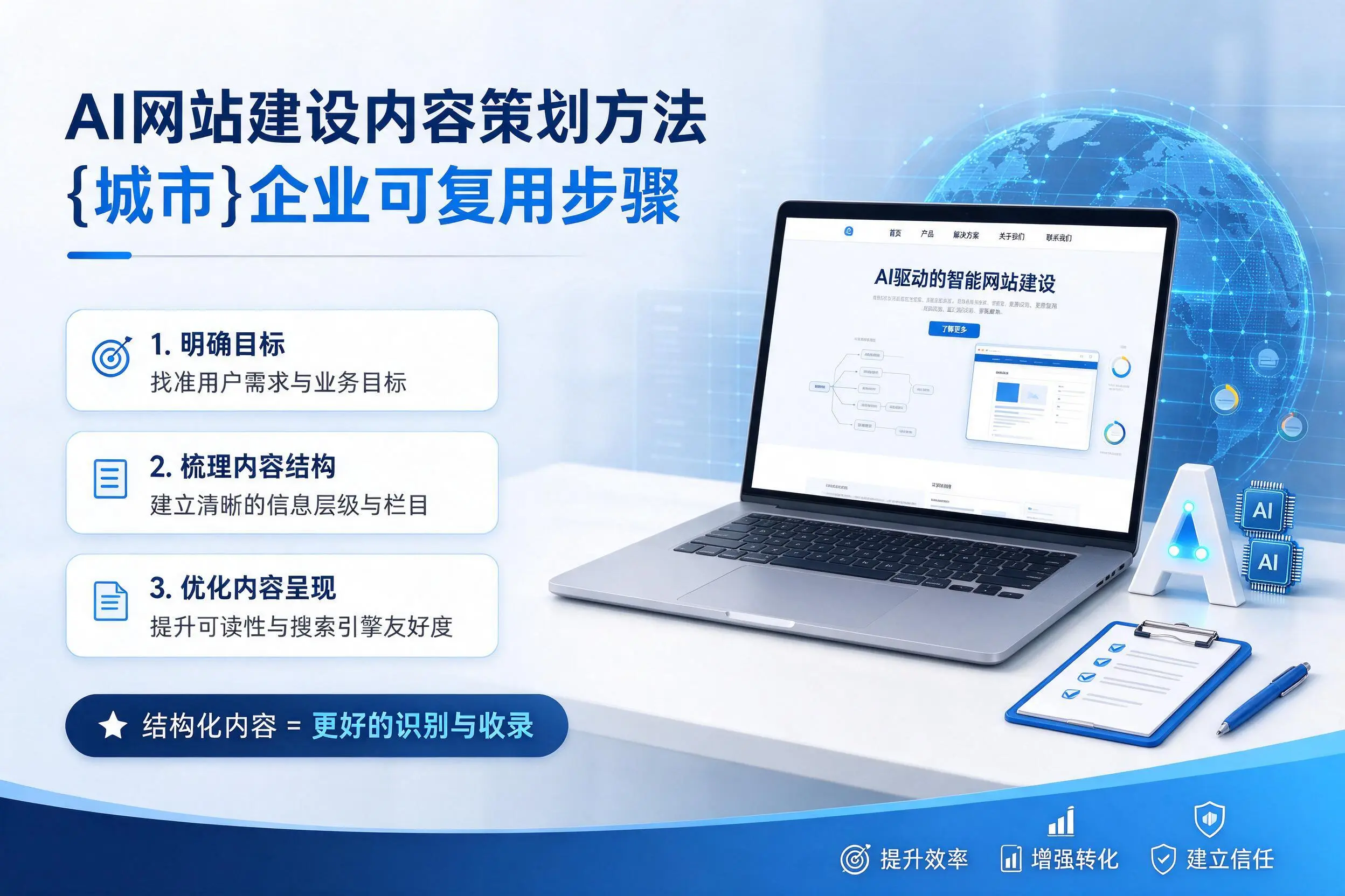 AI网站建设内容策划方法,石家庄企业可复用步骤