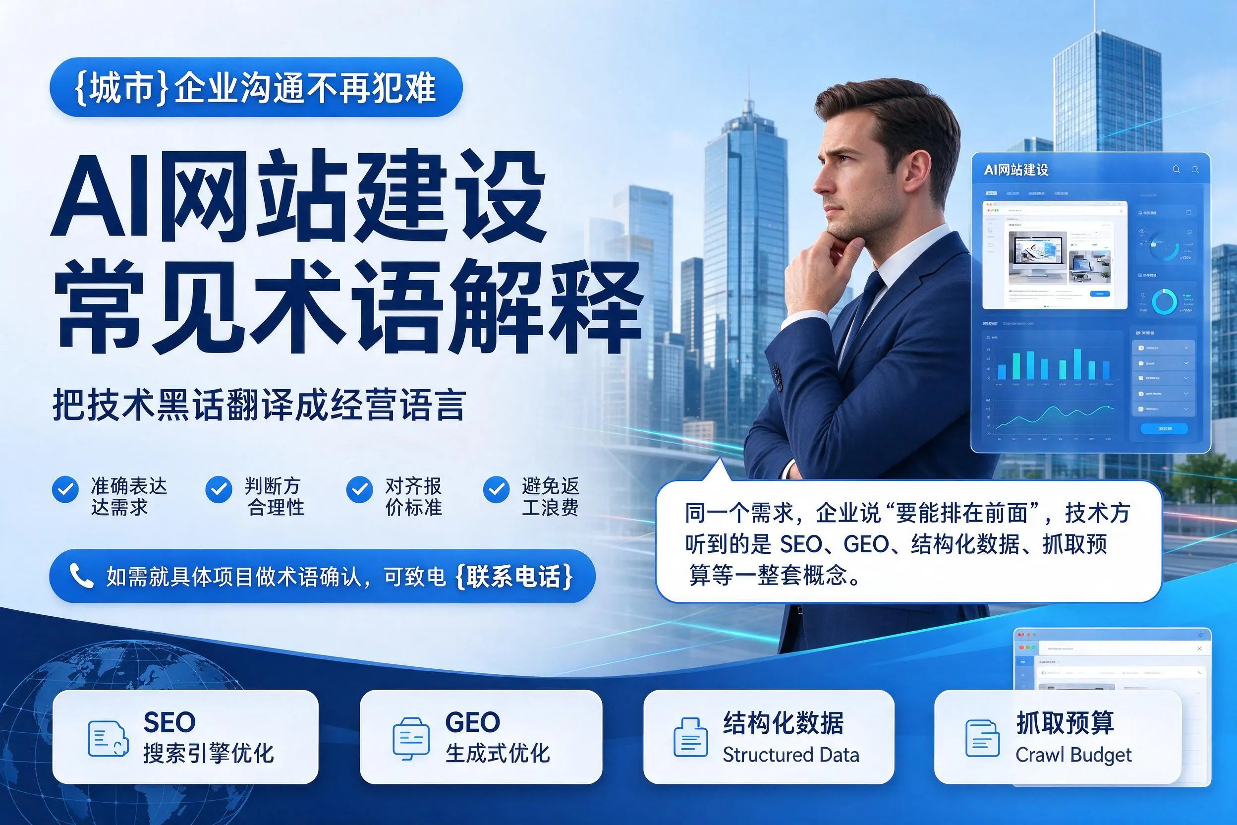 AI网站建设常见术语解释，石家庄企业沟通不再犯难