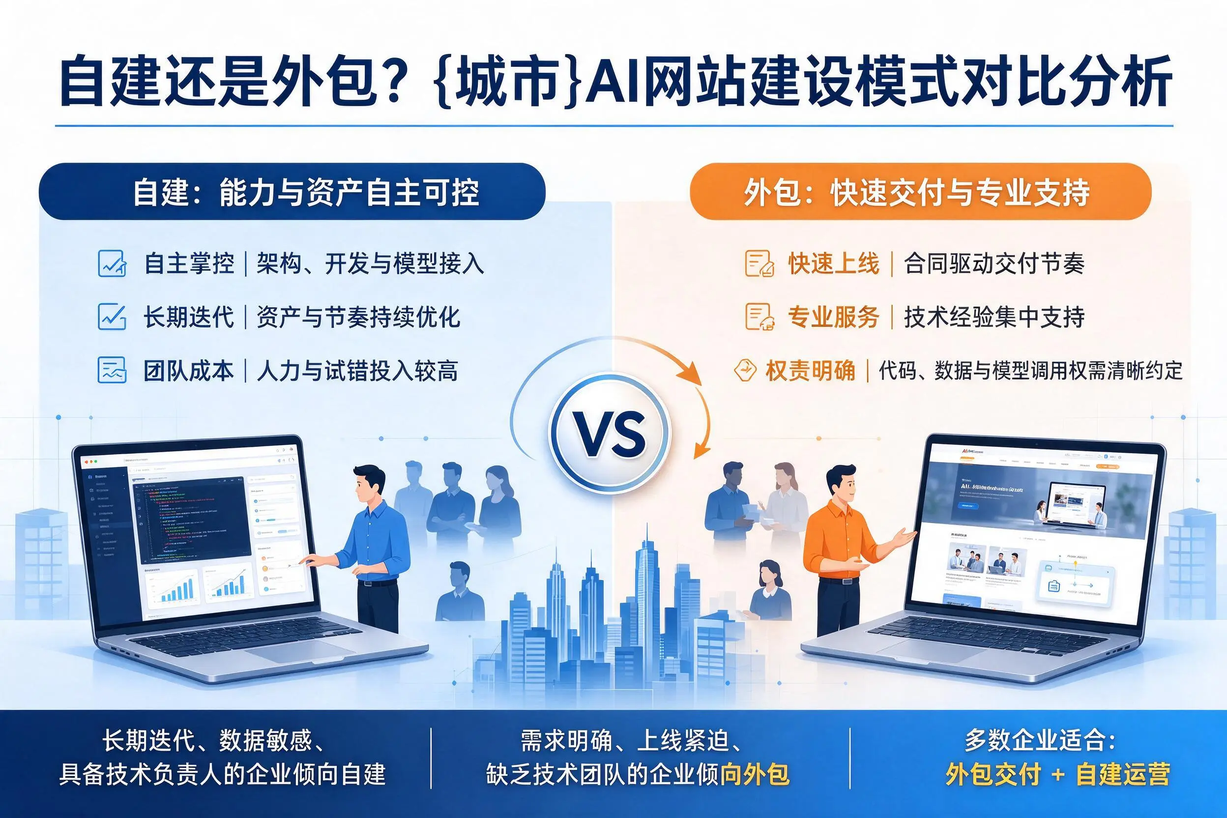 自建还是外包？石家庄AI网站建设模式对比分析