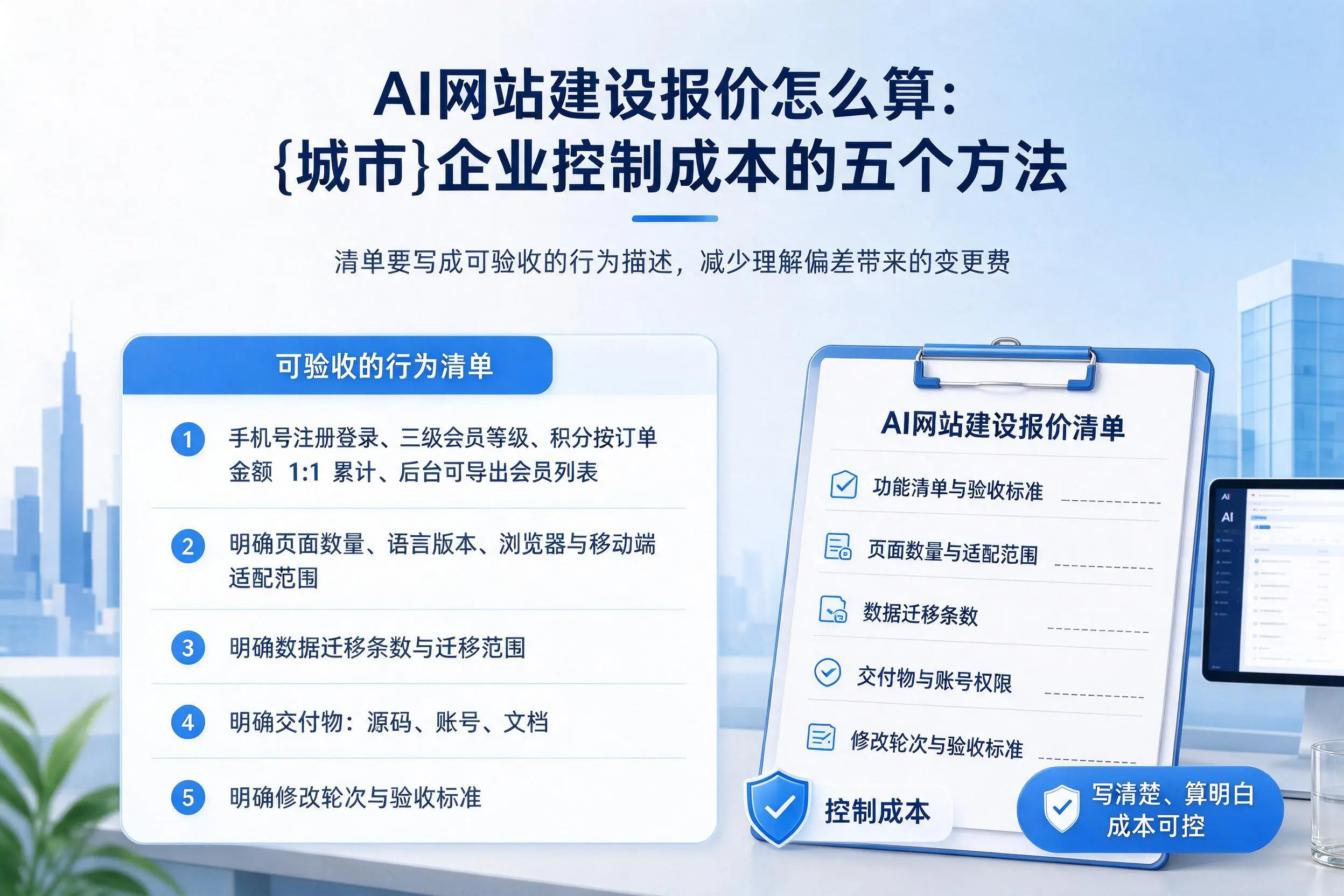 AI网站建设报价怎么算：石家庄企业控制成本的五个方法